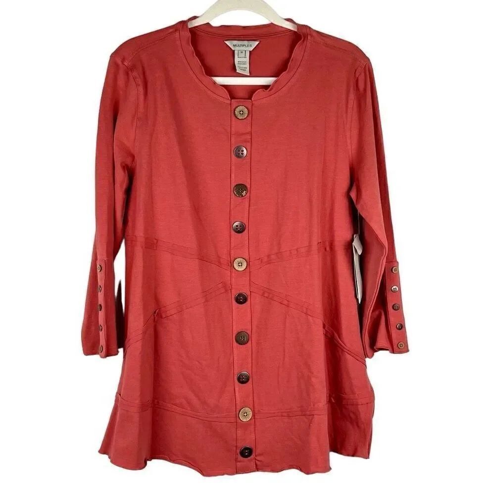 NWT Multiples Missy Wild Side Dusty Rose Tunic Medium